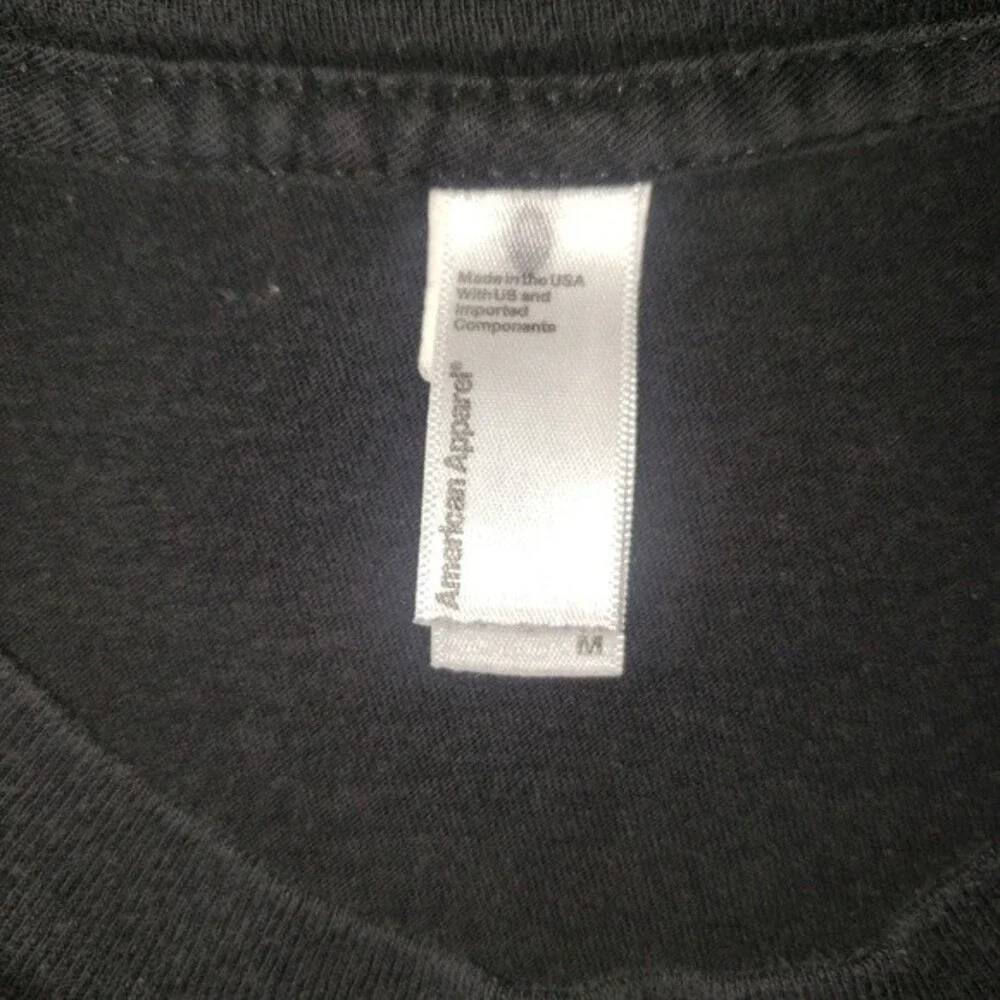 AMERICAN APPAREL ROLLING STONES BLACK LONG SLEEVE T SHIRT SIZE MEDIUM